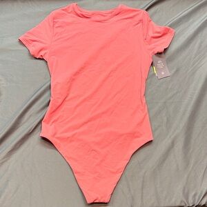 Balletcore Auden Coral Short Sleeve Seamless Bodysuit, NWT - Luxe 4-Way Stretch